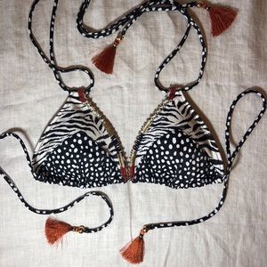 Animal Print Bikini Top ONLY Medium